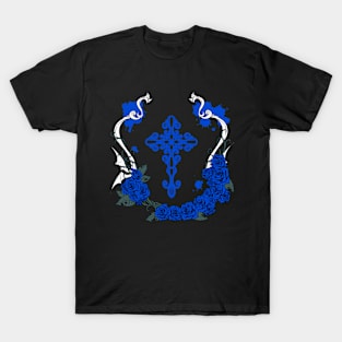 Cross Rose blue T-Shirt